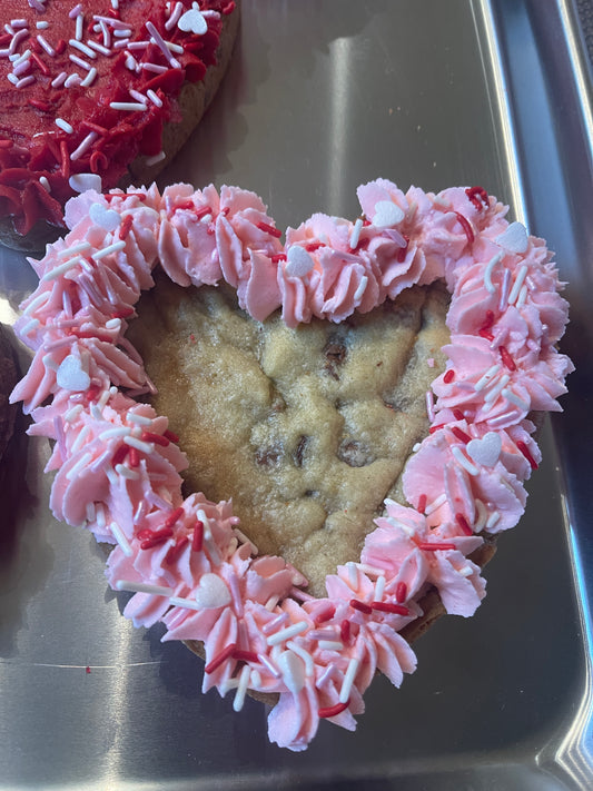 6 Inch Heart Shaped Chocolate Chip Cookie Cake