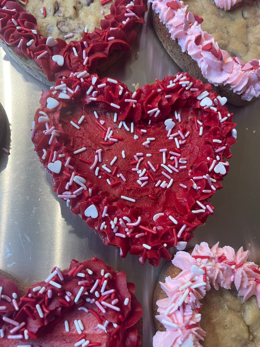 6 Inch Heart Shaped Chocolate Chip Cookie Cake